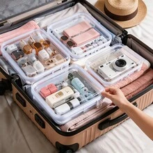 PVC Zipper Storage Bag - White, Transparent And Stackable - For Organizing Baby And Maternity Supplies; Suitable For Travel And Nursery Organization. - Multicolor - View 7