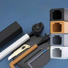1 pieza Juego organizador de cables de 40cm/15.75 pulgadas, ranura de cable autoadhesiva montada en pared de PVC. Gestión de cables para uso en oficina, hogar - A - Ver 10
