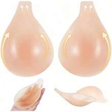 1 Peça Capas de Mamilo Invisíveis de Silicone Anti-Atrito, Design Antiderrapante de Elevação e Agrupamento para Sessões de Fotos de Casamento, Vestidos Sem Alças e Viagens à Praia, Modelando as Curvas do Busto para Férias de Viagem - multicolorido - Visão 13