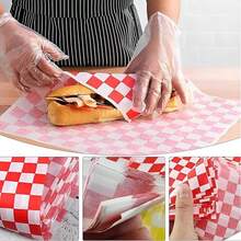 50PCS Multicolor Plaid Oil-Proof Food Packaging Paper Baking Parchment Paper Suitable For Burger And Fries Packaging Ideal For Picnic, Gathering, Party - Multicolor - View 4