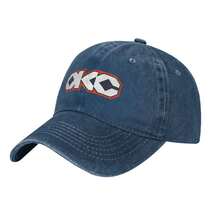 Oklahoma City Geometry Edition Baseball Cap, Men Women Gameday Vintage Washed Denim Adjustable Sports Hat, Unisex Ideal Gift - 藏蓝色 - 查看 2