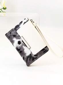 Women's Short Color-Block Patchwork Wallet, Fashion Leopard Print Tree Pattern Multifunctional ID Storage Bag, Exquisite Fashion Clasp Large Capacity Zipper Card Holder Coin Purse, Lightweight Fashion Convenient To Carry Suitable For Holiday Gifts - Beige - View 2