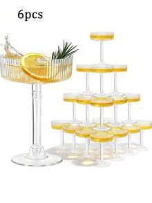 Bộ ly cocktail trong suốt, bao gồm ly Martini, ly Champagne và ly Cocktail, thích hợp cho tiệc sinh nhật, Ngày Valentine, Lễ Phục Sinh, đám cưới, lễ hội và các buổi dã ngoại, v.v. / Bộ đồ ăn cao cấp và trang nhã, lý tưởng cho đám cưới, các sự kiện cocktail và trang trí quầy tráng miệng, có thể tái sử dụng và chống vỡ. - Xem 18