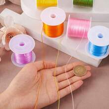 Elastic Mixed Color Flat Stretch Beaded Cord, Nylon Material Handmade Rat Tail Rope, Suitable For Chinese Knot, Trim, Jewelry Bracelet And Necklace Making - Multicolor - View 3