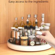 1pc Large Capacity Rotating Spice Rack, Can Store Various Seasoning Bottles And Jars, Kitchen Utensil, 360° Rotatable, Extremely Strong Load-Bearing Capacity, Items Clearly Visible, No Contact With Food - Multicolor - View 7