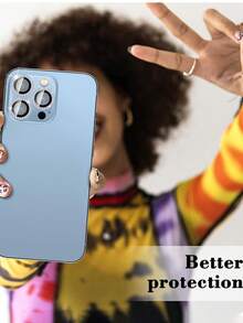 Camera Lens Protector For IPhone 11-16 Pro Max, Rhinestone | 9H Explosion-Proof Tempered Glass Metal Frame | 5D Full Coverage, Scratch-Resistant/Waterproof/Anti-Fingerprint | Suitable For Night Photography. Outdoor Adventure Gift, Ideal For Birthday, Family, Friends. Sparkling Crystal Lens Protector, Phone Accessory, Shockproof, Full Body Protection. - Blue - View 6