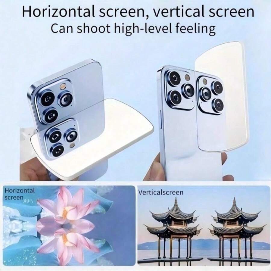 MagSafe 夾式天空鏡攝影配件,防畸變可調節手機反射鏡,無白邊 ABS 耐用反光面,適合自拍、Vlog、風景與旅行拍攝,適用所有 iOS 與 Android 手機 - 查看 1