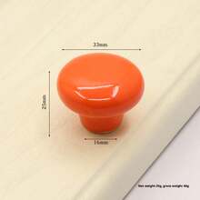 1pc Ceramic & Copper Flat Round Drawer Handle | Cabinet Pull | Living Room/Hotel/Restaurant Cozy Home Decor | Suitable All Year Round - single hole - View 5