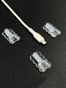 Juego de protectores de cable ondulados, protector de cable de poliuretano termoplástico (TPU), accesorios de protección de cables, sin batería requerida, adecuado para teléfono, protector de cable de datos - Blanco - Ver 6
