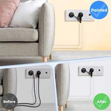 1 pieza Juego organizador de cables de 40cm/15.75 pulgadas, ranura de cable autoadhesiva montada en pared de PVC. Gestión de cables para uso en oficina, hogar - A - Ver 5