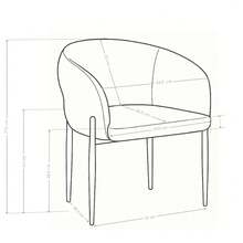 Modern Curved Fabric Dining Chair, Soft Backrest Casual Dining Chair, Metal Leg Kitchen Chair, Suitable For Living Room/Reading/ - Grey - View 8