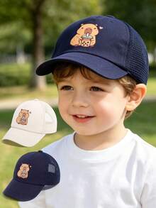 1 Buah Topi Baseball Balita, Motif Capybara Minum Teh Boba, Bagian Belakang Jaring, Topi Matahari Bernapas, Topi Trucker yang Dapat Diatur untuk Anak Laki-laki dan Perempuan, Aktivitas Luar Ruangan Musim Panas - 1PC - View 1