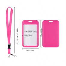 1pc Solid Color Lanyard Phone Strap With Socket Detachable Access Card Holder ID Card Holder Student Card Bus Card Credit Card Commuter Card Holder - C-multicolor - View 3