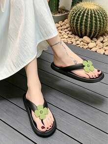 Minimalist Style Soft-Soled Sandals With Thick Soles For Height Increase Without Being Bulky. They Are Versatile For Both Home Wear And Outdoor Use, Giving Your Feet A Cloud-Like Wrapping Feeling. - Black - View 4
