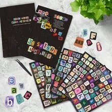30pcs/1624pcs Boxed Number And Letter Stickers, Suitable For Scrapbooking, Notebooks, DIY Crafts - Vintage Letter Paper, Including Letters, Asymmetrical Magazine Cutouts, Used For Collage, Planner Book Decoration, Gift Wrapping, Notebooks, Diaries, Stationery Accessories Decoration Suitable For Luggage, Phone Cases, Tablets, Water Bottles, Skateboards - One Size Fits All - View 3