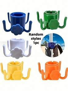Multifunctional Beach Umbrella Hook - Adjustable 4-Prong Hook, Suitable For Towels, Bags And Hats, Fits 0.75 To 1.26 Inch Poles, Plastic Material, Perfect For Camping And Outdoor Activities - Multicolor - View 2