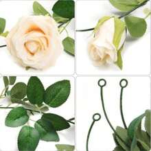 2/1 pieza Guirnalda de enredadera de rosas de seda artificial de 6.5 pies color champán, guirnalda de flores artificiales, guirnalda de rosas falsas, adecuada para decoración navideña, Día de San Valentín, decoración de regalo del Día de la Madre, decoración de boda, decoración de gabinete, decoración de pared interior, decoración de mesa del hogar, decoración de habitación, decoración de barandilla de escalera - Champán - Ver 6