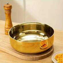 Stainless Steel Bowl With Luxurious Gold And Silver Luster, Perfect For Kneading Dough, Washing Vegetables, Preparing Salads, Serving Fruit And Cooking Soup, Ideal For Kitchen And Restaurant - View 6