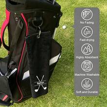 Custom  Name Golf Towel, Highly Absorbent Quick Dry Sports Sweat Wiping Towel, Suitable For Golf Court Tennis Court Badminton Court Multi Scenarios, Universal For Men Women Elderly, Perfect Practical Gift For Golf Lovers On Birthday Holiday - White - View 7