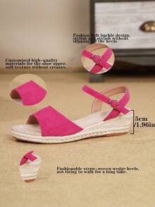Women's Elegant All-Season Wedge Platform Sandals,Holiday Essential - Hot Pink - View 9