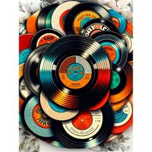 5D DIY Vintage Vinyl Record Frameless Diamond Painting, Suitable For Living Room And Bedroom Wall Decoration - round diamond - View 1