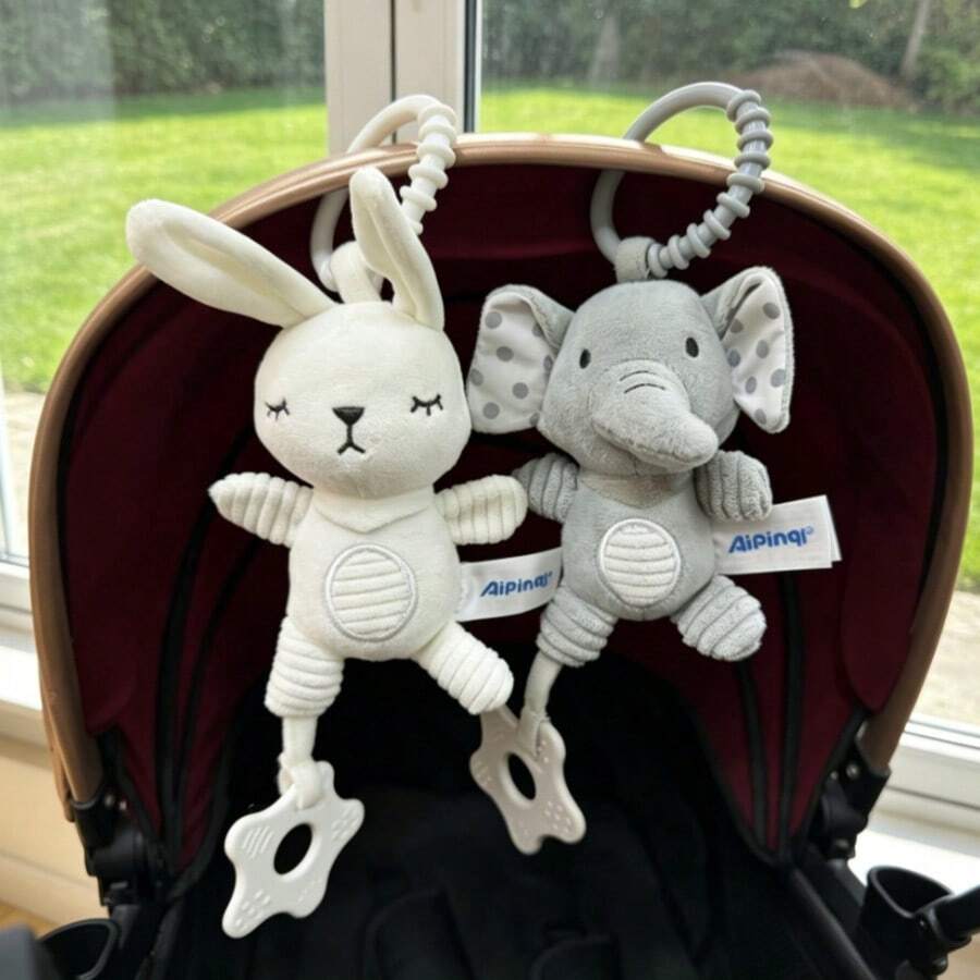 1pc Cartoon Animal Activity Car Hanging Toy, Unisex, Can Be Hung On Car Safety Seats, Strollers, Can Be Used As Wind Chime Pendant, Soothing Doll, Suitable As Newborn Gift
