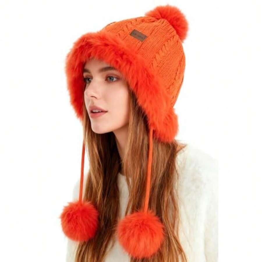 Women Beanie Hat - Oranye - View 1