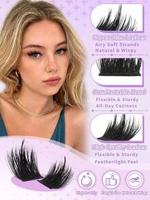 124 miếng cụm lông mi giả C-Curl kiểu gai, cụm lông mi dưới 10-18mm phong cách Anime - Từ tự nhiên thanh mảnh đến phong cách tiên nữ, thân thiện với người mới bắt đầu - Xem 4