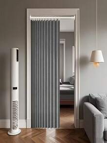 1pc Foldable Blind Curtain | Windproof Partition Curtain | Comes With Hooks And Storage Straps | Modern Polyester Fiber Material Design | Suitable For Living Room, Bedroom And Kitchen | Multiple Colors And Sizes Available | Easy To Maintain | Elegant Living Room Curtain | Bedroom Partition Curtain | Foldable Design | Smooth Touch - Door Curtain - View 5