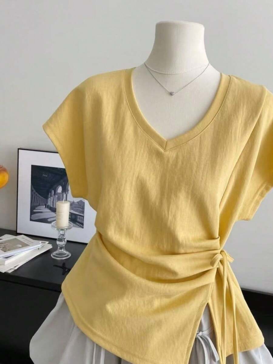 Women Tops - Yellow - View 1