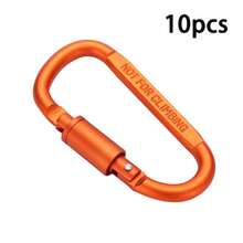 5pcs/10pcs D-Shaped Aluminum Alloy Locking Carabiner Backpack Clip Keychain Water Bottle Clip Outdoor Quick Release Hook - Multicolor - View 10