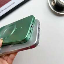 1 Piece Magnetic Phone Case, Magnetic Induction Slim Case Cell Phone Cover, Compatible With Apple 16/16Pro/16Plus/16ProMax - Green - View 8