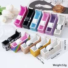 Light Luxury Rhinestone-Decorated Eyelash Extension Tape Cutter Storage Box PE Non-Woven Fabric Eyelash Tape Holder Cutter - Multicolor - View 2