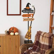 1pc Halloween Witch Road Sign Wall Sticker For Room Decor,Festival Home Furnishing Decoration,Best Gifts,Vinyl Wall Decals,Removable Stickers - Halloween Witch Road Sign - View 3