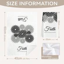 MEMNUN 2件裝黑灰色幾何花卉大麗花剪影 Hope & Faith 文字印花圖案廚房毛巾 40*60cm 超細纖維柔軟吸水抹布 手巾 家居裝飾 廚房裝飾 聖誕裝飾 烹飪烘焙茶巾 廚房配件 可機洗 清潔用品 適合餐廳廚房日常裝飾與禮物 全季節適用 - 彩色 - 查看 4