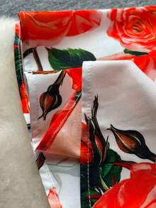 Elegant Women's Floral Print Dress With Short Sleeves, Lapel Collar, And Fitted Waist - Romantic Rose Design, Perfect For Spring Outings, Garden Parties, And Casual Events | Garden Party Dress | Floral Print Dress | Stylish Dress - 鵝黃色 - 查看 5