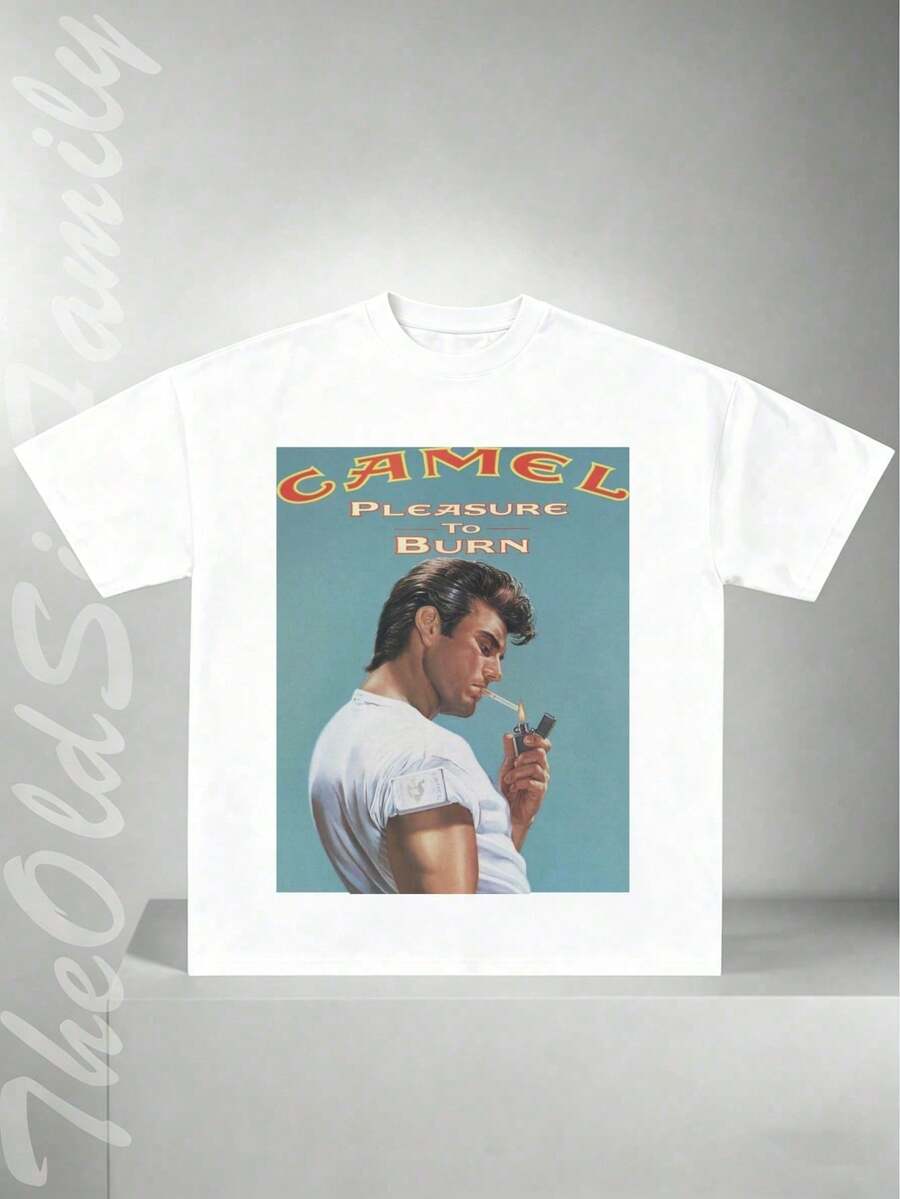 Camel Joe Vintage Shirt, Vintage Graphic T-Shirt, Camel Cigarettes, Soft And Breathable 100% Cotton Fabric, Loose And Comfortable Fit, Ideal For Everyday Use And Holiday Trips, A - 白色 4 - 查看 1