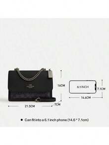 Coach 女款 Clara 標誌性鉚釘小方型斜背包單肩包 女禮物 - 黑色 - 查看 7