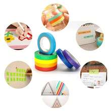 6 Rolls Rainbow Colored Masking Tape, No Residue Painter's Tape, Easy Tear Washi Tape For DIY Crafts, Painting, Labeling & Classroom Decoration - Sets - View 3