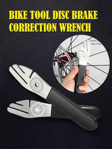 1pc Bike Tool Disc Brake Correction Wrench -Rotor Truing Fork Bike Disc Alignment Tool Bicycle Brake Wrench,Bike Disc Brake Pad Adjustment Alignment Tool Gap Regulator,3 Slot Depths,Strong,Easy To Carry And Use - Multicolor - View 3