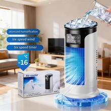 RAF 3-Speed Adjustable Portable Fan With Nano Mist Function, Mini Air Cooler USB Small Air Conditioner Adjustable Vent Mist Fan With Night Light, 360° Rotation, 7-Color Ambient Light, Ultra-Quiet Airflow, 250mL Large Capacity Water Tank - Multicolor 6 - View 10