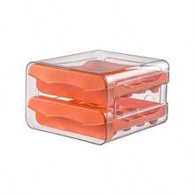 32-Slot Double-Layer Transparent Egg Storage Box, Stackable Pull-Out Egg Holder Tray With Grooves, Suitable For Chicken & Duck Eggs, For Kitchen Fridge And Pantry - Multicolor - View 8