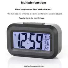 Multifunctional Mini Digital Alarm Clock With LED Display - Portable, Battery Powered Calendar, Thermometer And Timer, Suitable For Office, Bedside Or Desk, Bedroom Alarm Clock, Small Size, Batteries Not Included - Multicolor - View 7