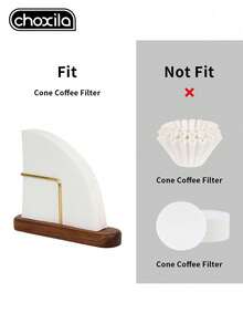 choxila 1pc Coffee Filter Holder, Coffee Filter Storage Rack, Walnut Wood Coffee Filter Stand, Pour Over Coffee Filter Holder - Filter Paper Holder - View 10