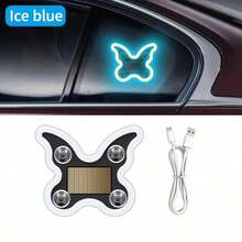 Solar Powered Butterfly Car LED Ambient Light, Neon Glowing Butterfly Car Window Decoration Light, 3.7V 300mAh Battery Powered, Suitable For Car Rear Window, Side Window, Interior Space And Low Light Environment Use, Auto-On In Low Light, Vibration Sensing Light, Easy Installation Without Wiring, Lightweight And Compact, Enhances Romantic Atmosphere And Personalized Decoration Effect, Suitable For Couple Dates, Night Travel, Self-Driving Trips, Camping Trips, Holiday Decor And Daily Car Interior Decoration - A - View 15