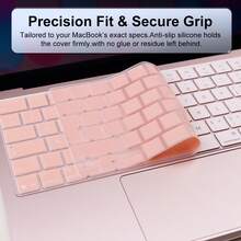 1pc Translucent Solid Color English Silicone Keyboard Protector EU Layout Compatible With MacBook Neo 13-Inch (A18) Pro 2026 Model A3404 256GB No Touch ID - Scratch-Resistant, Washable And Reusable - View 5