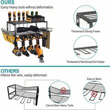 3 Tier Duty Power Tool Organizer Drill Holder Wall Mount Power Tool Storage Rack - A - View 8