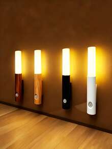 1pc Magnetic Motion Sensor LED Light, Type-C Rechargeable 3-Color Night Lamp, Wall Sconce For Bedroom, Closet, And Stairs - 8 LED Wall Lights - View 3