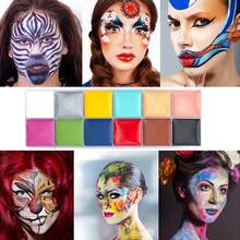 SFX Makeup Kit 12 Colors Face Body Oil Painting Stage Special Effects Halloween Wound Scar Wax Makeup Fake Rib Blood Spatula Paint - 5 piezas 03-6 Cepillos - Ver 7