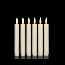 附遙控定時器無焰錐形蠟燭，LED 閃爍燭台，電池供電蠟燭，6.4 英吋，適用於居家聖誕婚禮慶典裝飾（不含金色底座） - AAA - 查看 13